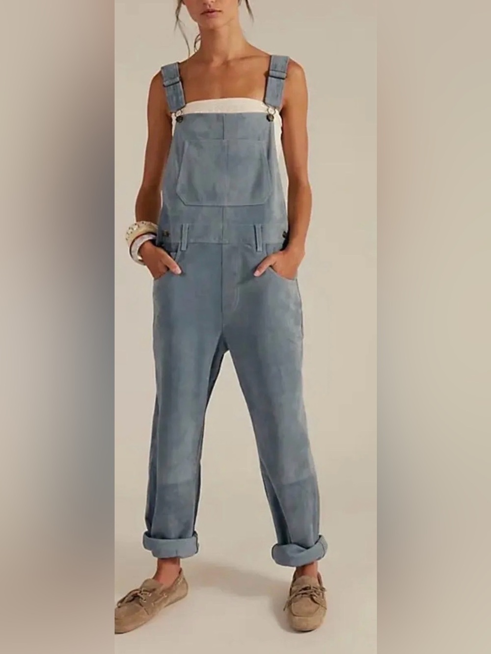 NWT ($598) Free People We the Free Ziggy Suede Overalls